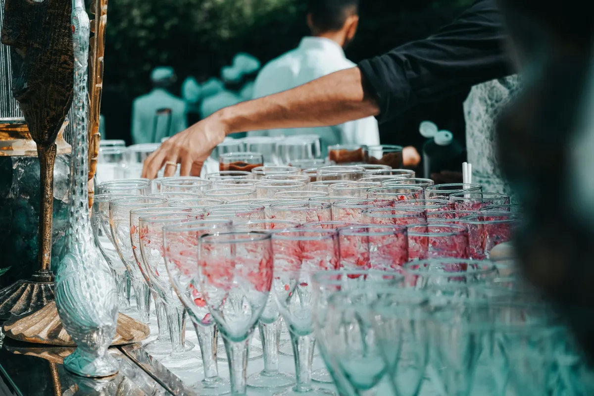 Mobile bar decorated for themed event